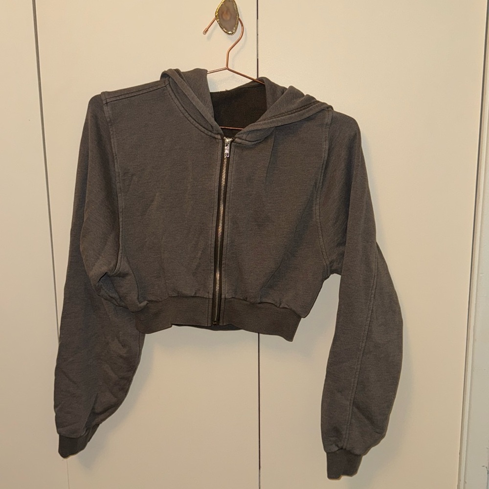 Alo Yoga Sweet Escape Zip Up Hoodie olive green vintage S